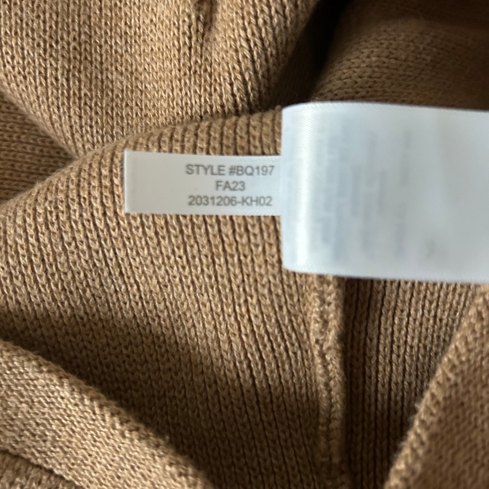J.Crew Emilie Patch-Pocket Sweater Lady Jacket 100% Cotton Tan Size Small BQ197 - Picture 7 of 7